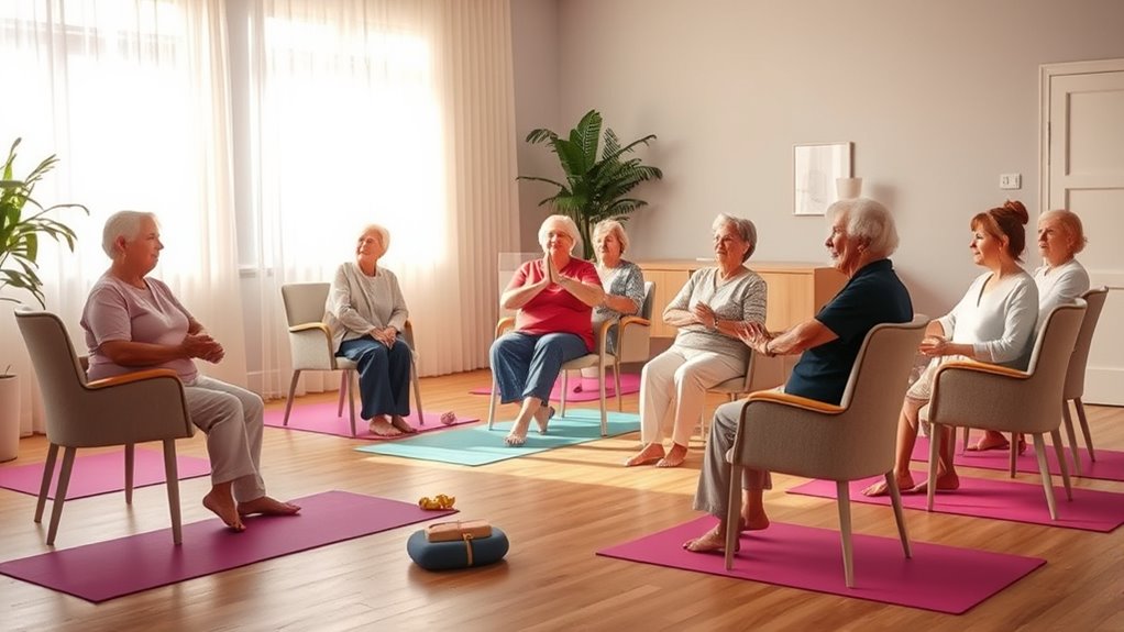 gentle yoga using chairs