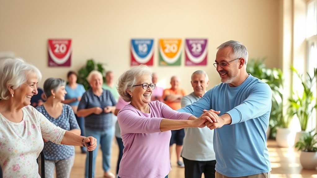 supportive fitness group engagement