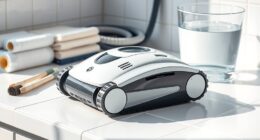 cleaning and storing robotic pool cleaner