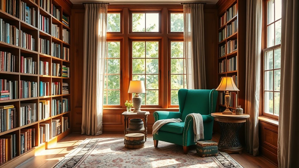 cozy well lit reading nook