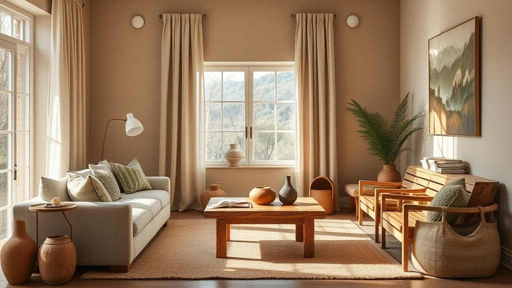 earthy textures and tones