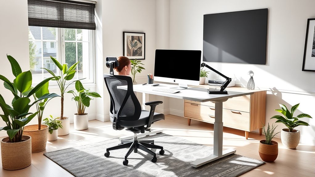 ergonomic adjustable workspace setup