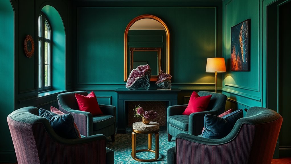 luxurious jewel tone accents
