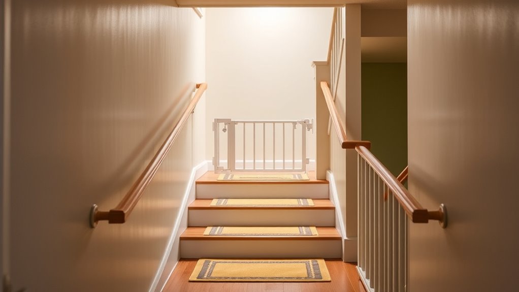 secure well lit slip resistant stairs