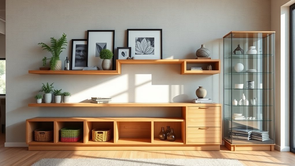 stylish functional shelving displays