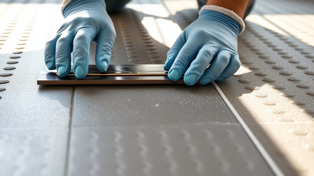 surface prep and adhesive application