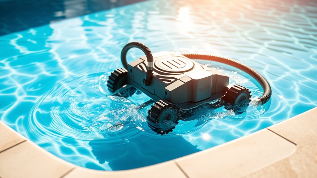 water pressure powers cleaning