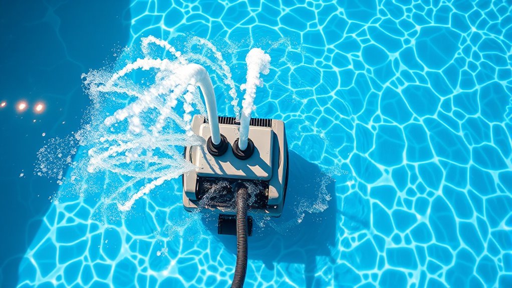 water pressure powers pool cleaning