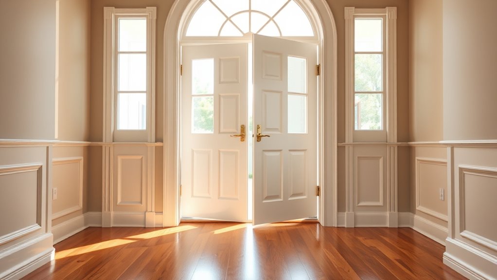 widened doorways with hinges