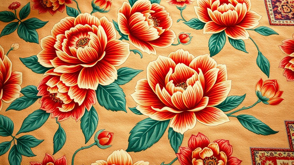 elegant floral silk carpets