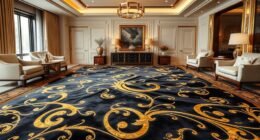 luxury black gold rugs
