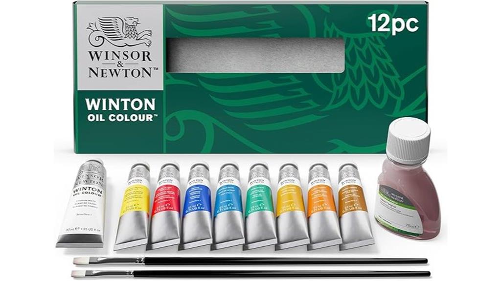 12 piece oil paint set