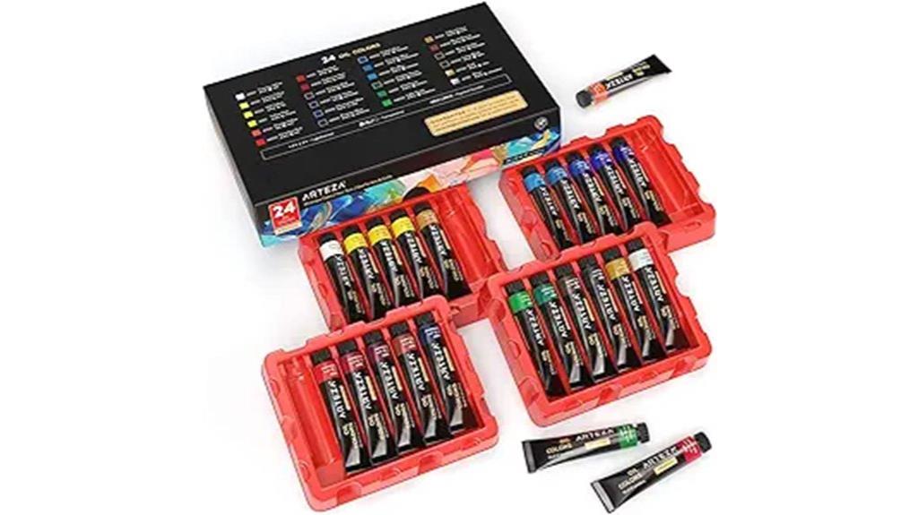 24 color oil paint set