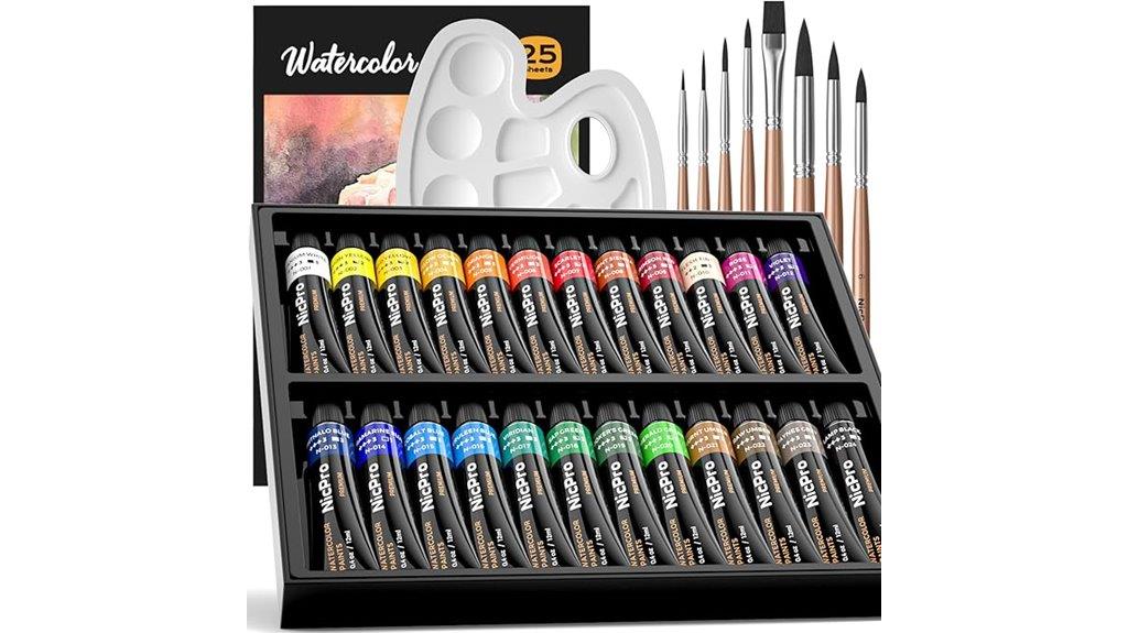 24 tube watercolor paint set