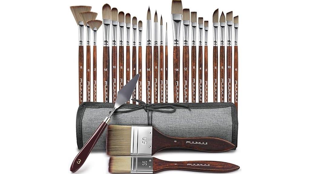 25 piece painting brush set