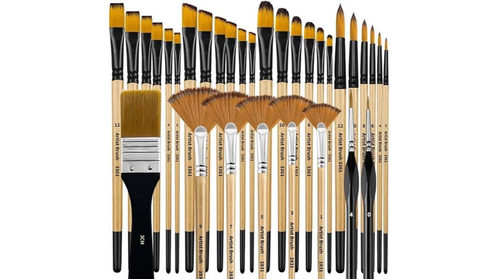 32 piece artist paint brushes
