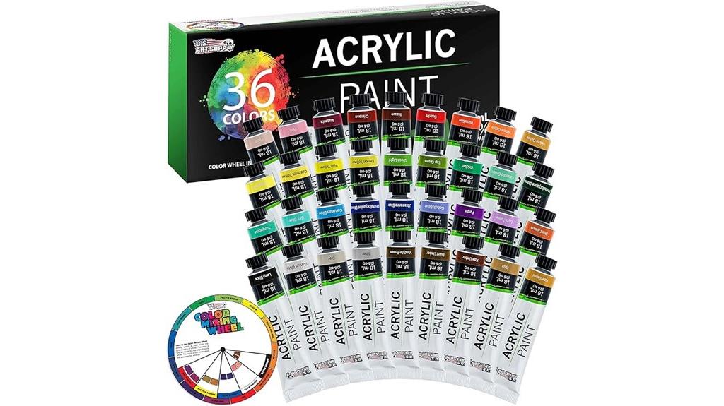 36 color acrylic paint set