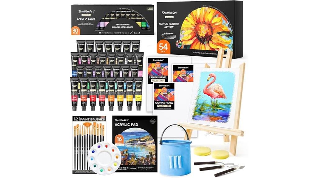 54 piece acrylic paint set