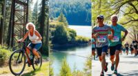 active seniors enjoy outdoor pursuits