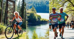 active seniors enjoy outdoor pursuits
