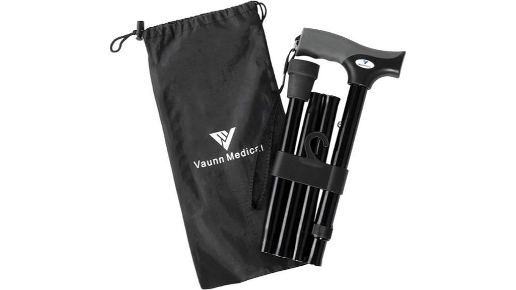 adjustable folding cane with accessories