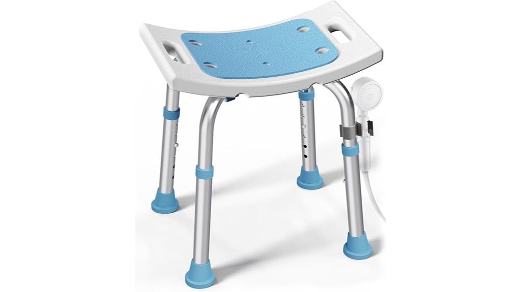 adjustable shower seat with suction