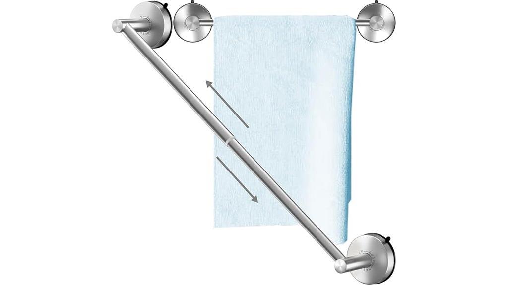 adjustable suction towel bar