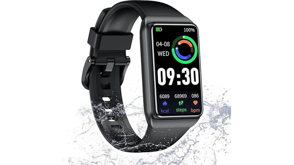 black fitness tracker with heart rate