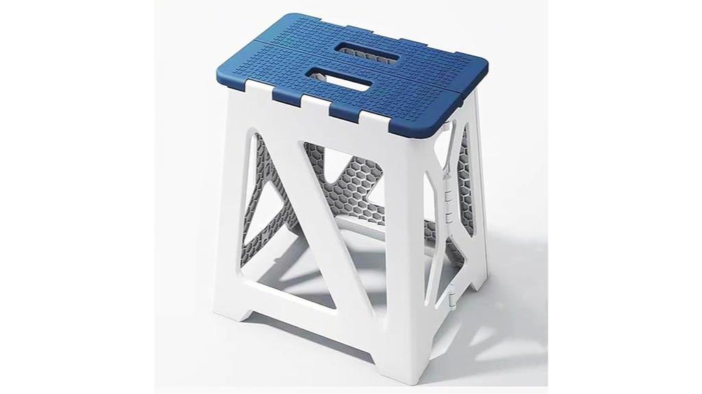 blue foldable shower chair