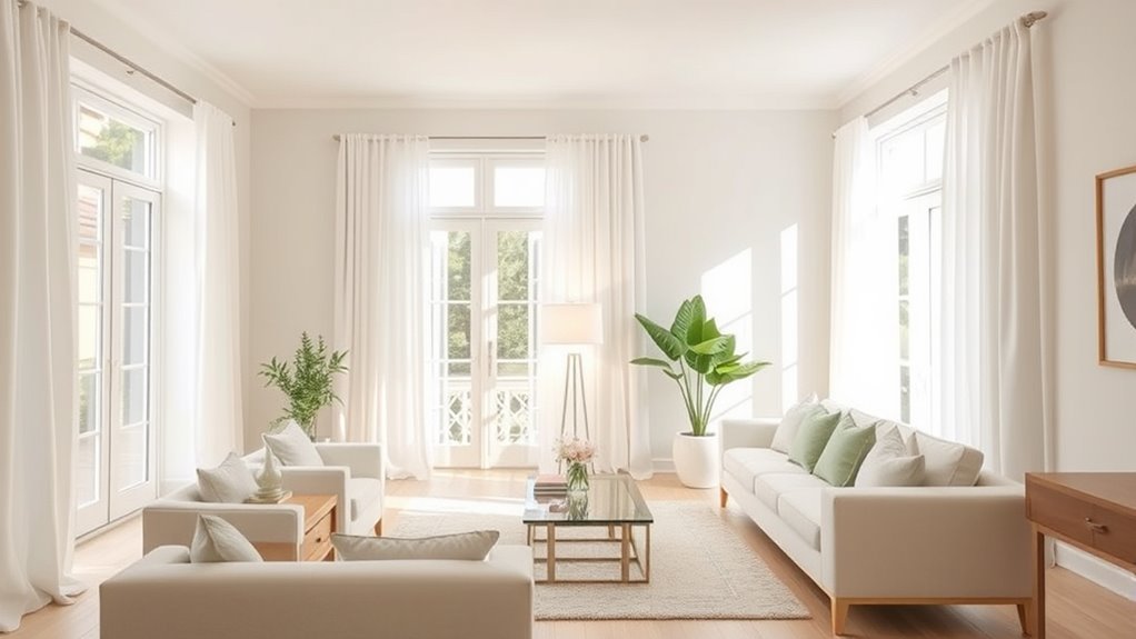 brighten rooms with light colors