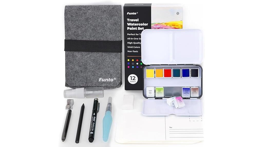 colorful watercolor paint set