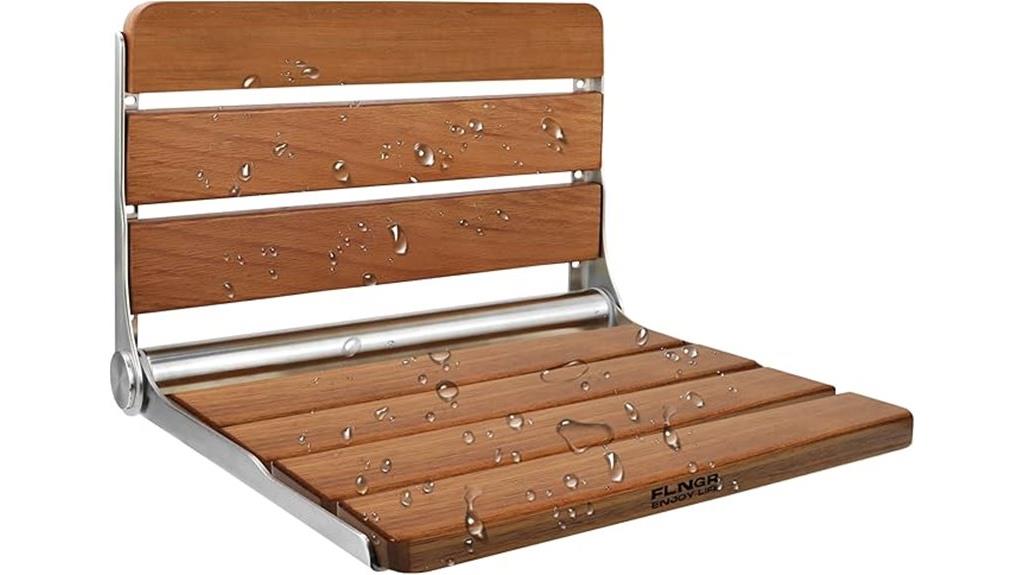 compact teak shower seat