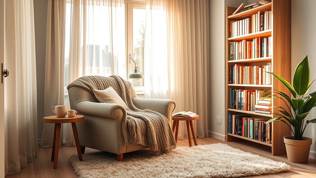 cozy well lit reading nook