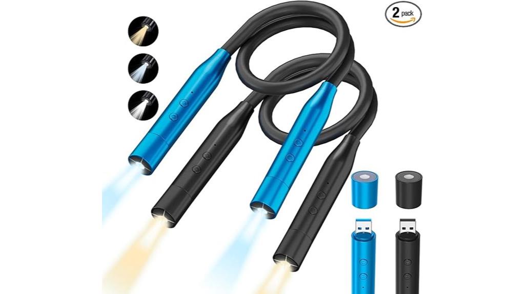 dual led neck reading lights