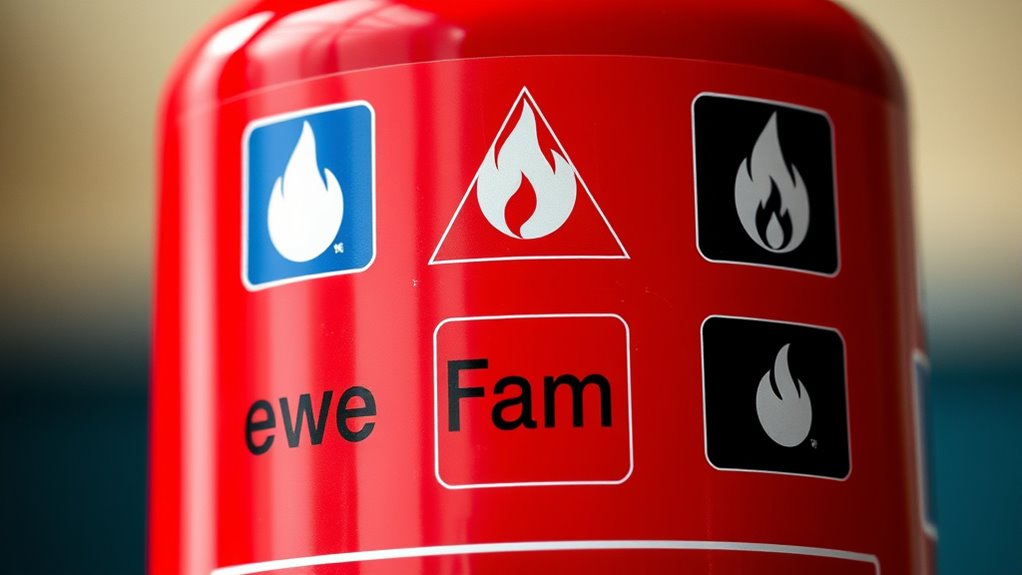 fire extinguisher label identification