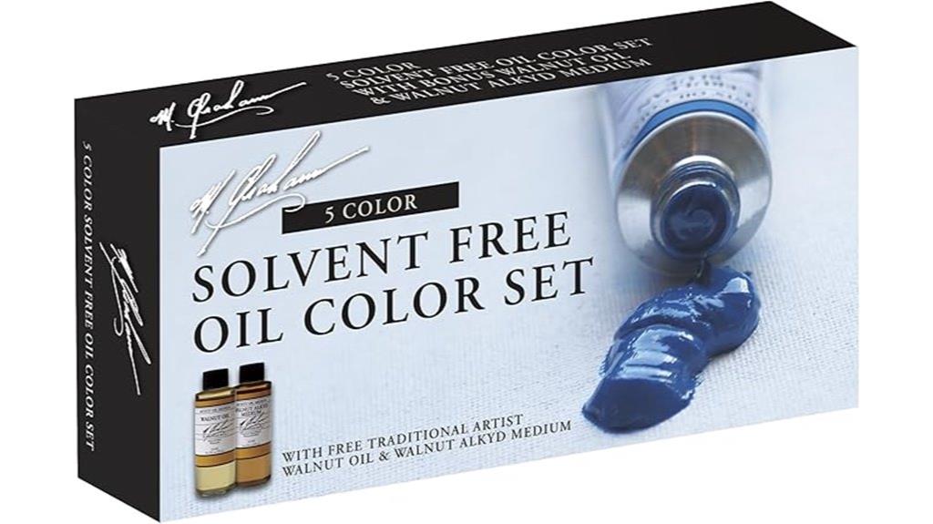 five color oil paint set