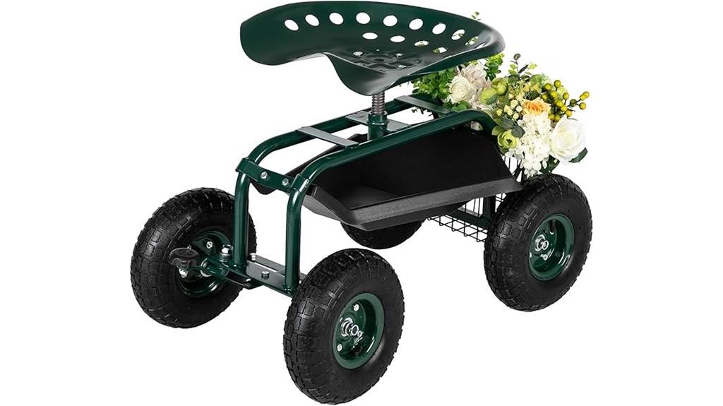 garden cart with swivel seat