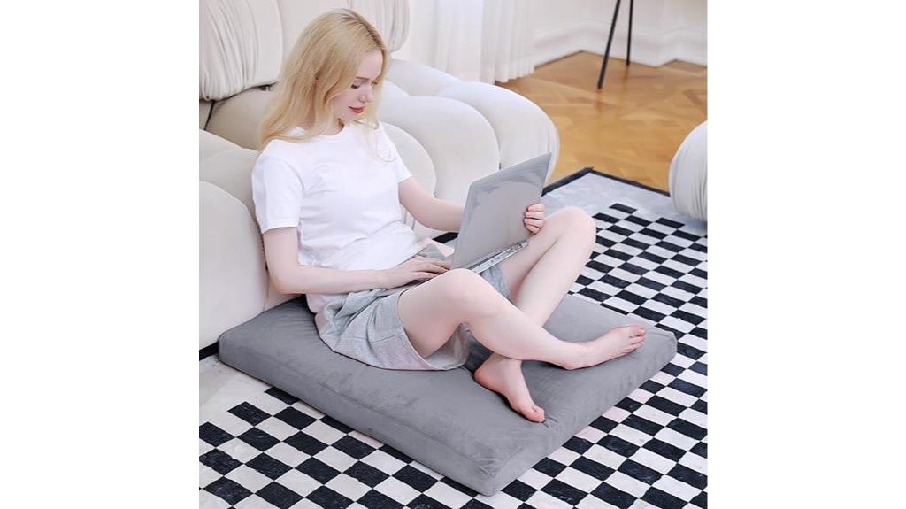 gray velvet meditation mat