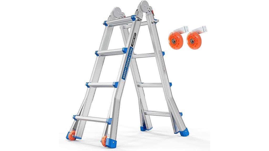 luisladders telescoping ladder wheels