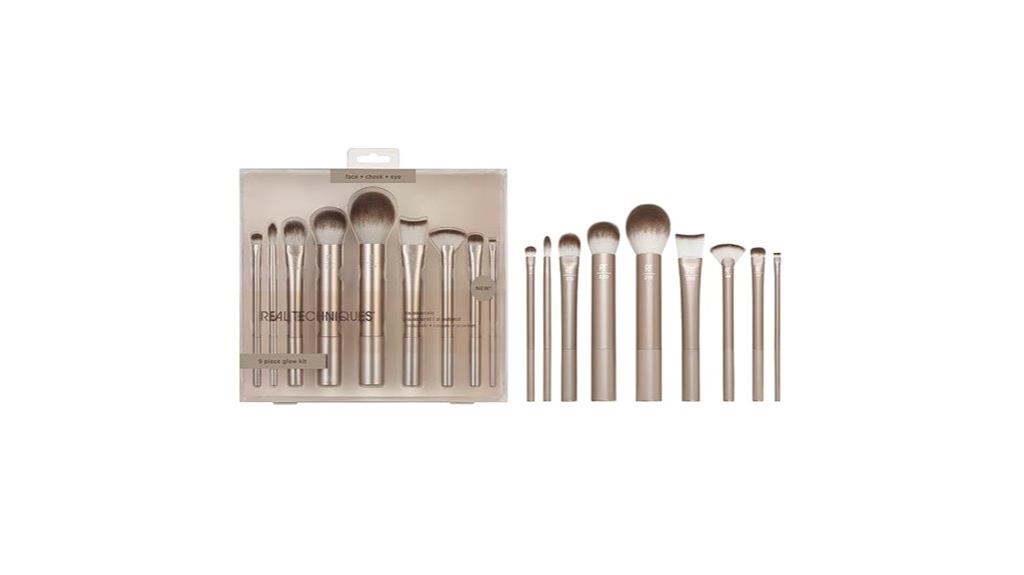 nine piece makeup brush set