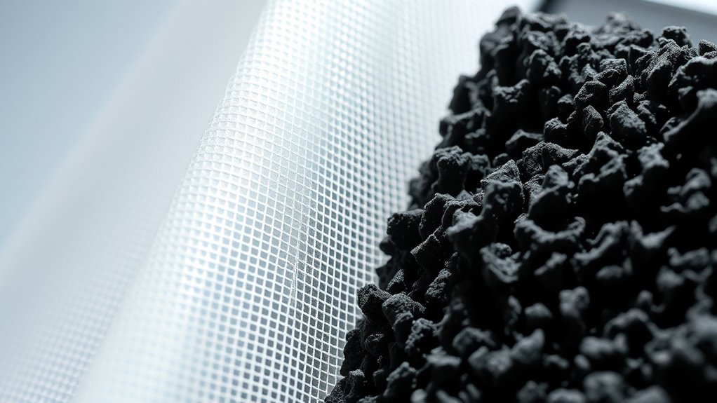 porous surface adsorbing pollutants