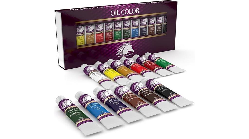 professional 12 tube oil paints
