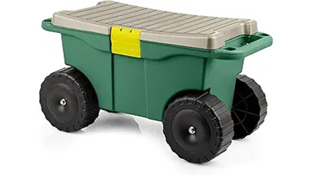 rolling garden cart with seat