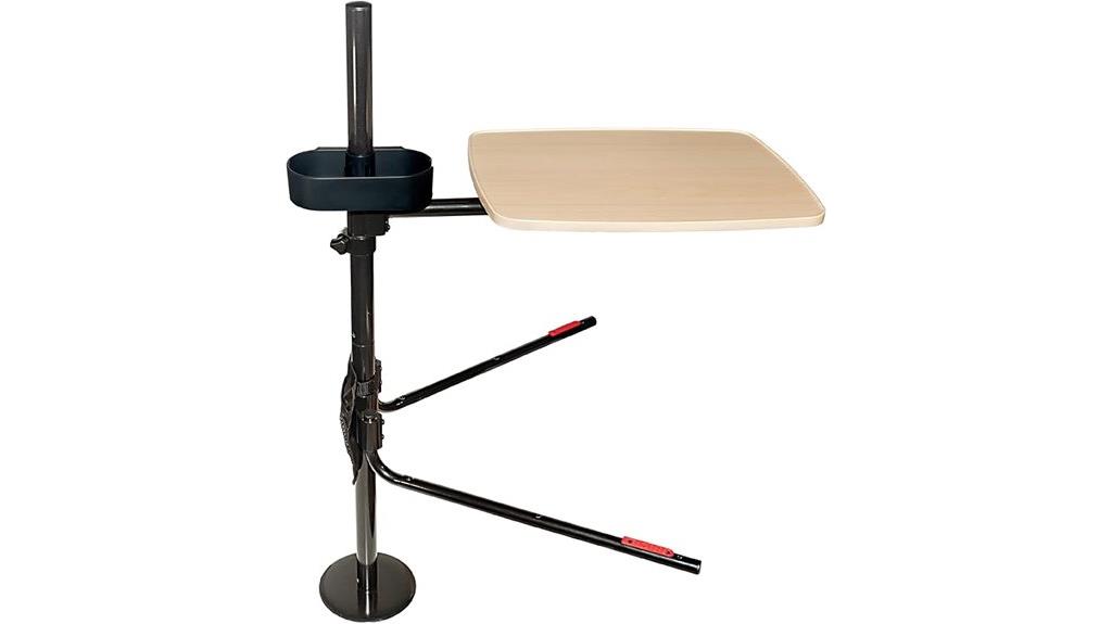 swivel overbed table with cupholder