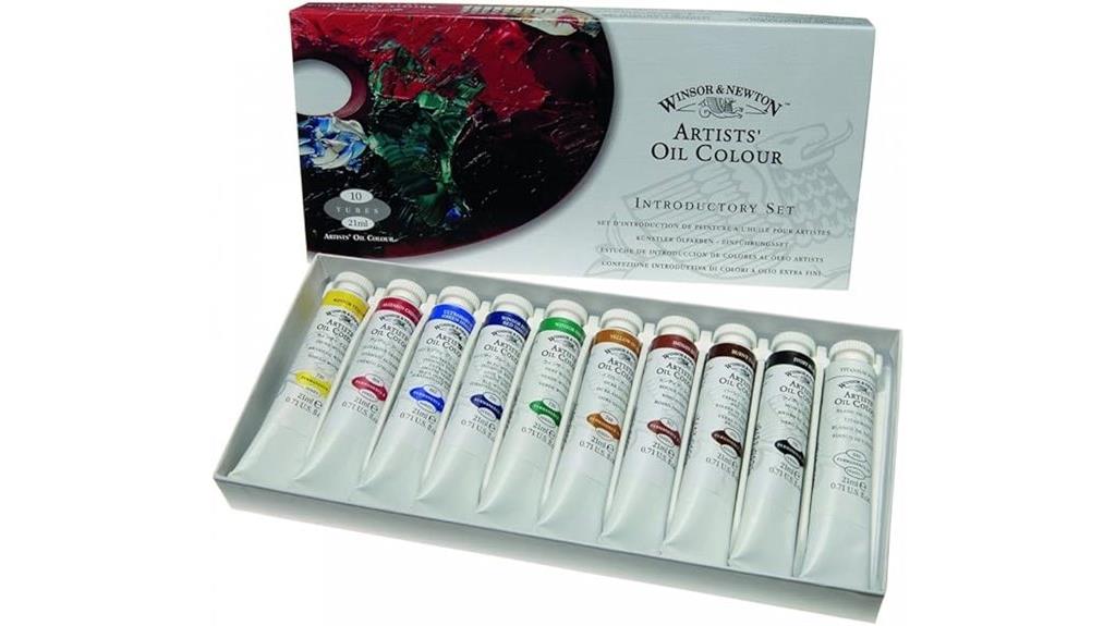 ten tube oil paint set
