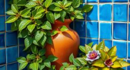 terracotta complements blue green
