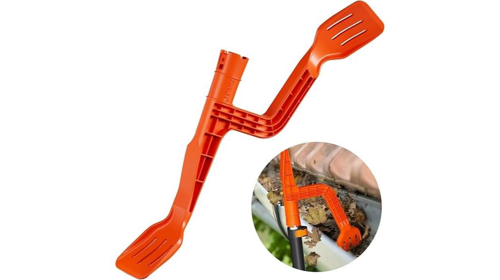 threaded gutter cleaning rake