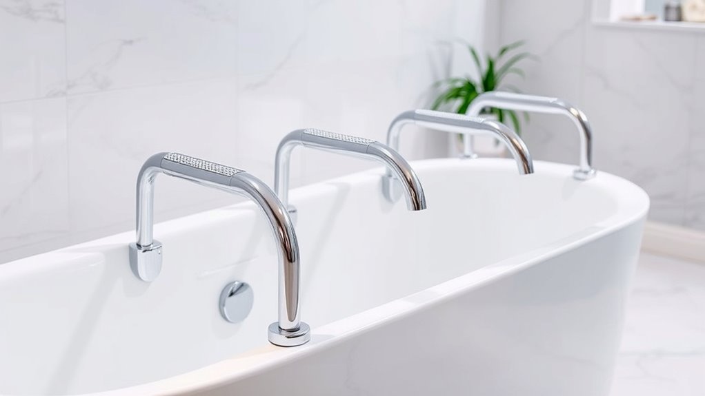 top clamp on tub rails