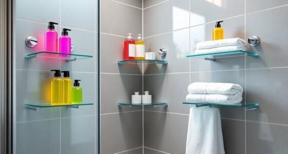 top corner shower shelves