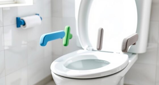 top elevated toilet handles